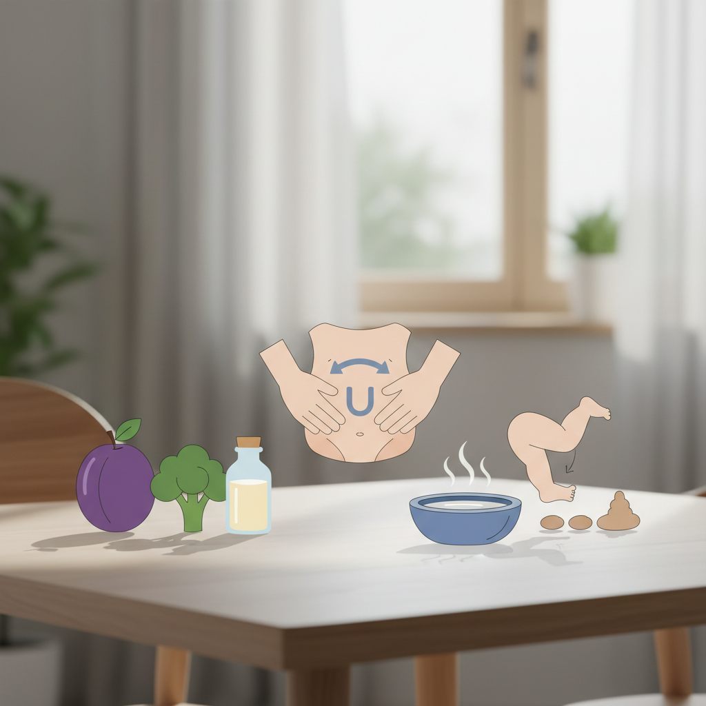 Kūdikių vidurių užkietėjimas: kaip saugiai padėti vaikui?